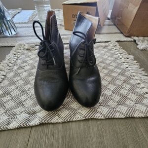 Anthropologie Fiel Black Lace-Up Ankle Boots